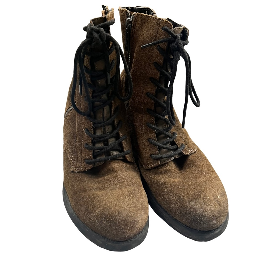 Suede combat boots